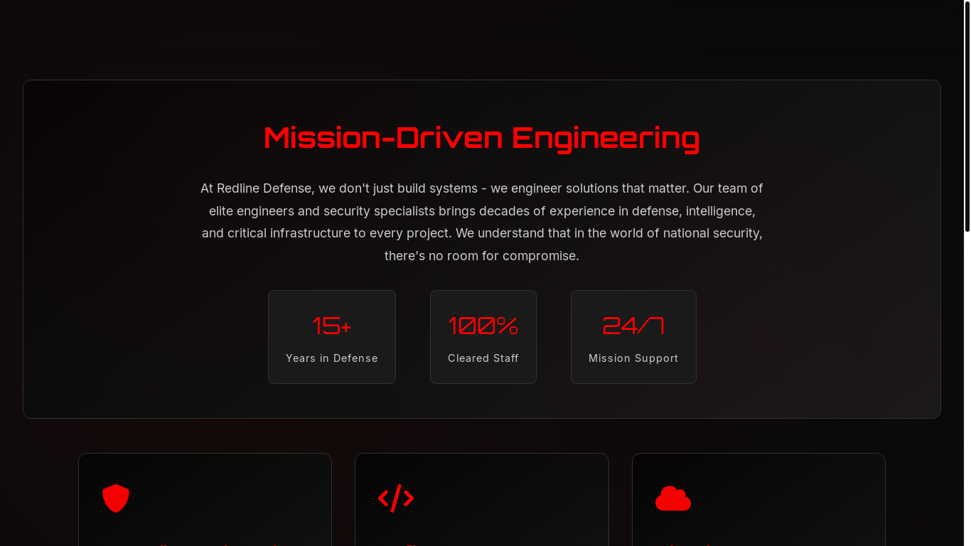 website screenshot of https://redlinedefense.pages.dev/