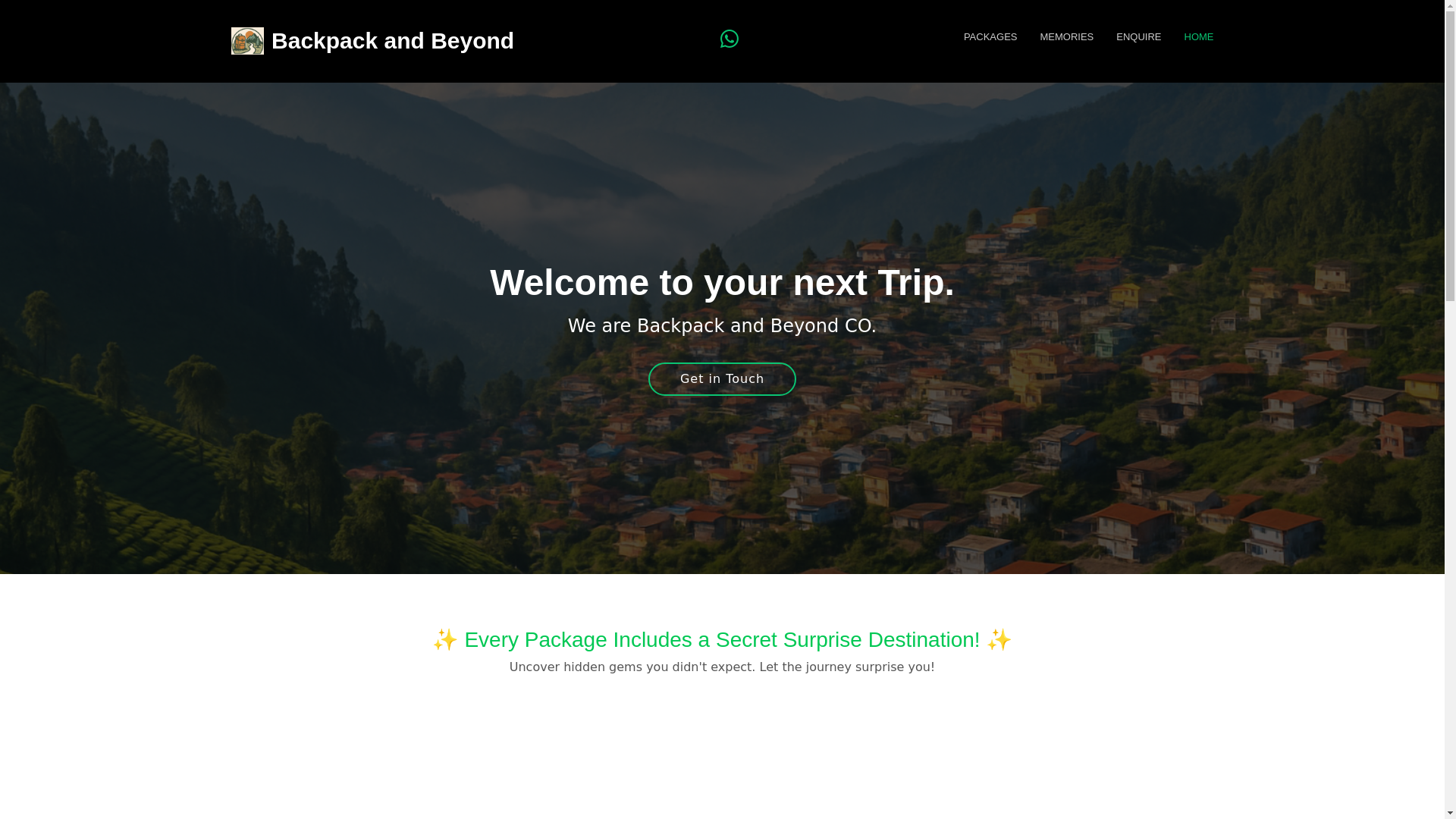 website screenshot of https://backpackandbeyond.in/