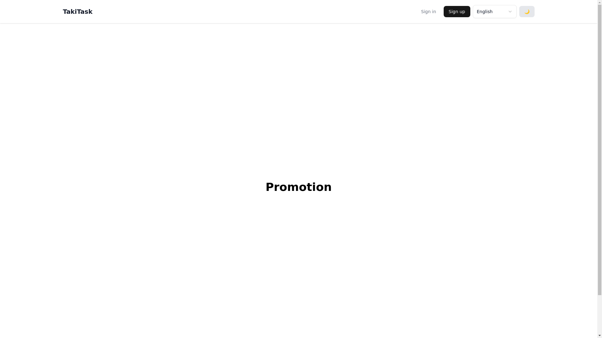 website screenshot of https://takitask.com/