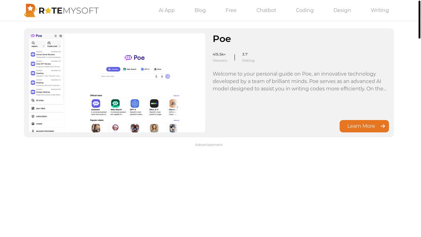 website screenshot of https://ratemysoft-com.pages.dev/