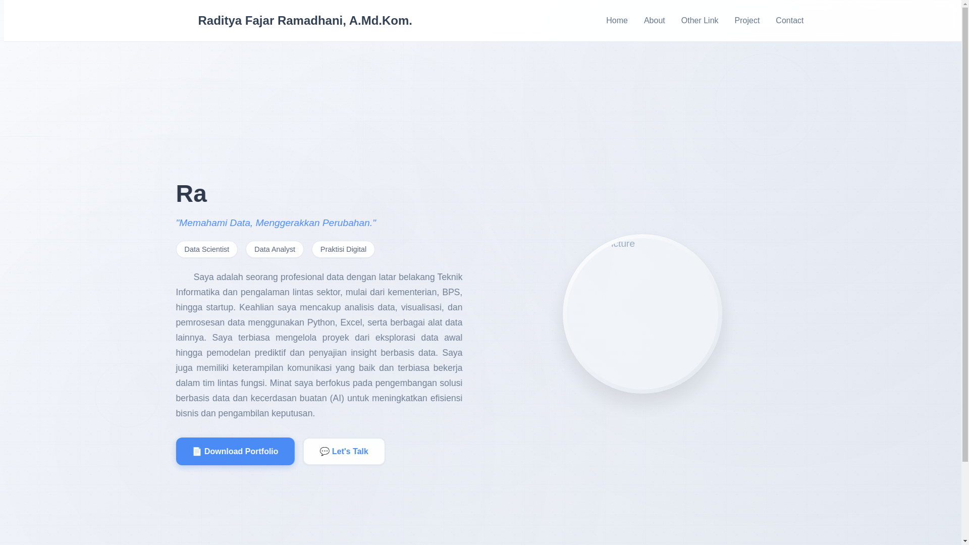 website screenshot of https://radityafajarr.my.id/