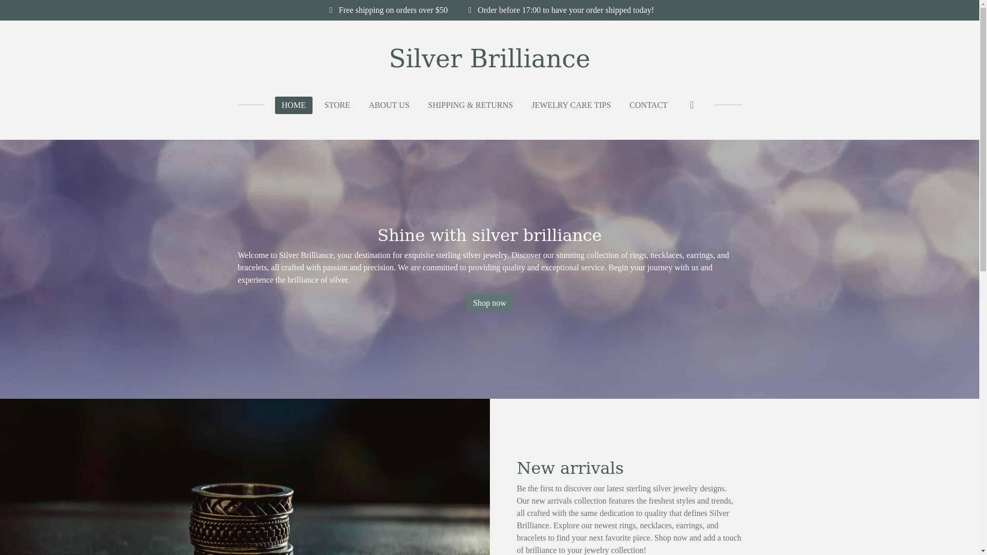 website screenshot of https://silver-brilliance.com/