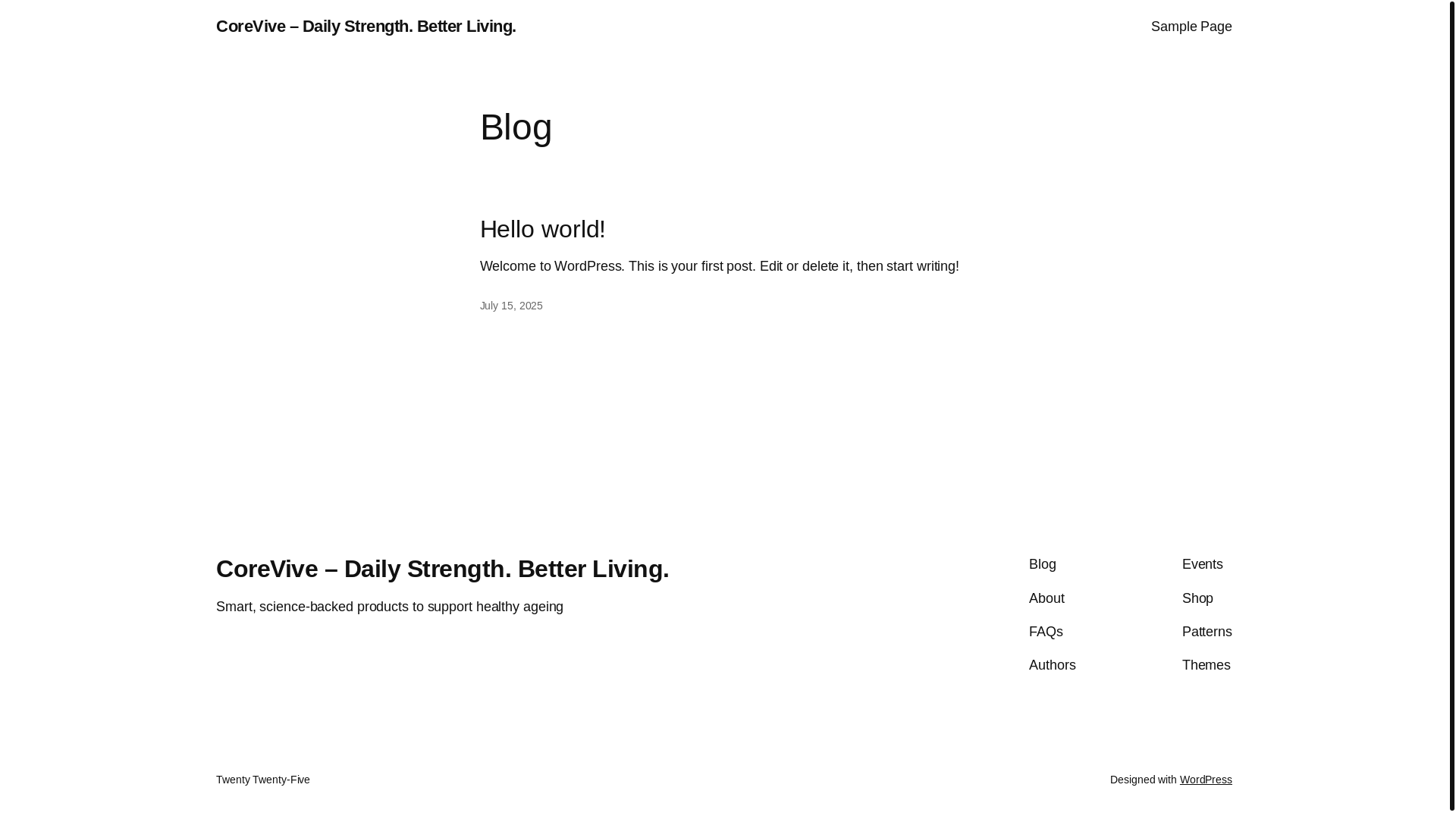 website screenshot of https://corevive.co.za/