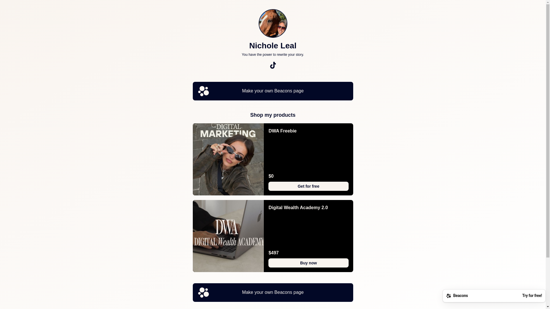 website screenshot of https://nicholeleal.com/