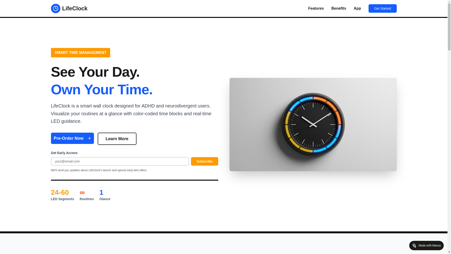 website screenshot of https://lifeclockeco.com/