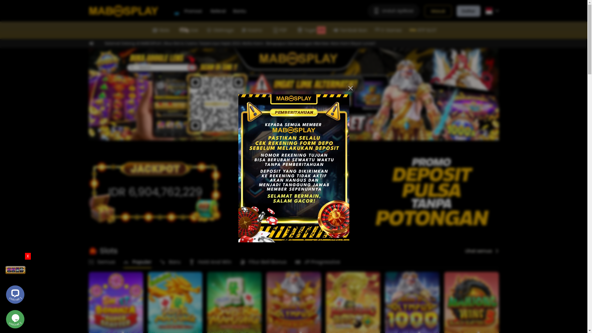 website screenshot of https://mabosplaybandar.com/