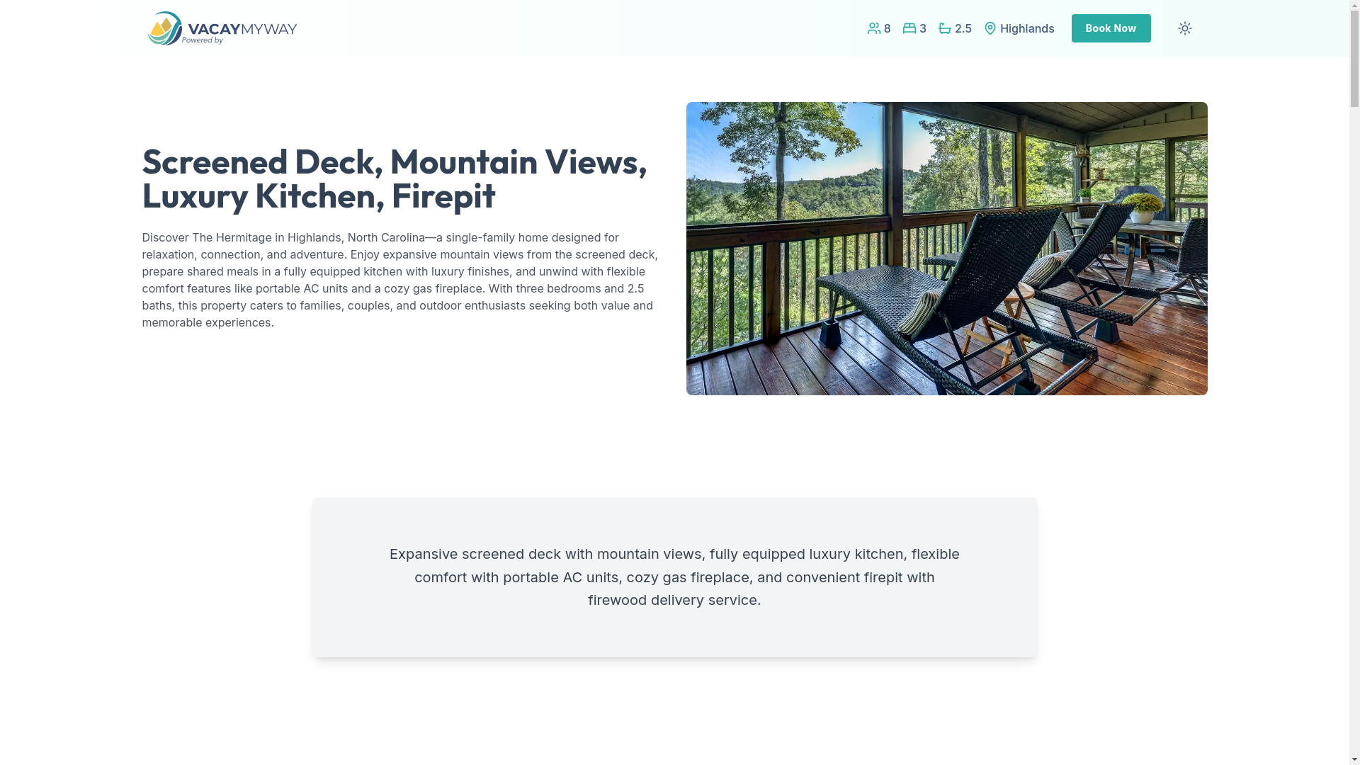 website screenshot of https://highlandsview.house/