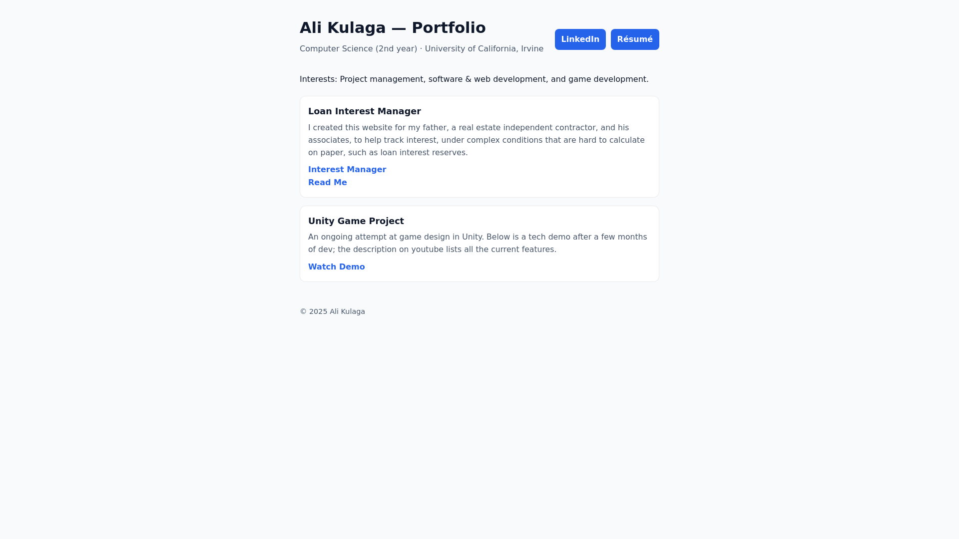 website screenshot of https://alikulaga.com/