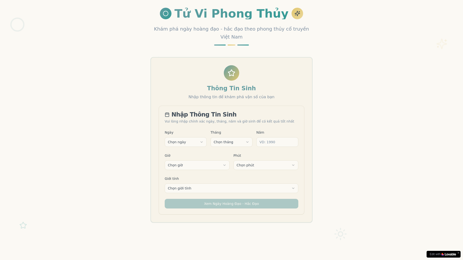 website screenshot of https://lichhoangdao.vn/