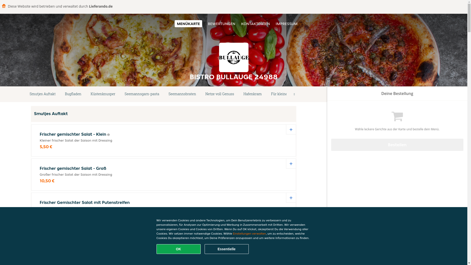 website screenshot of https://bistrobullauge-oeversee.de/