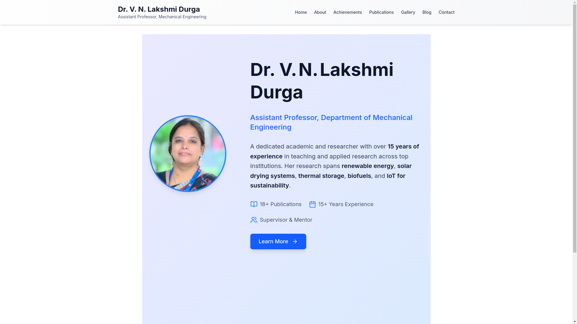 website screenshot of https://drvndurga.com/