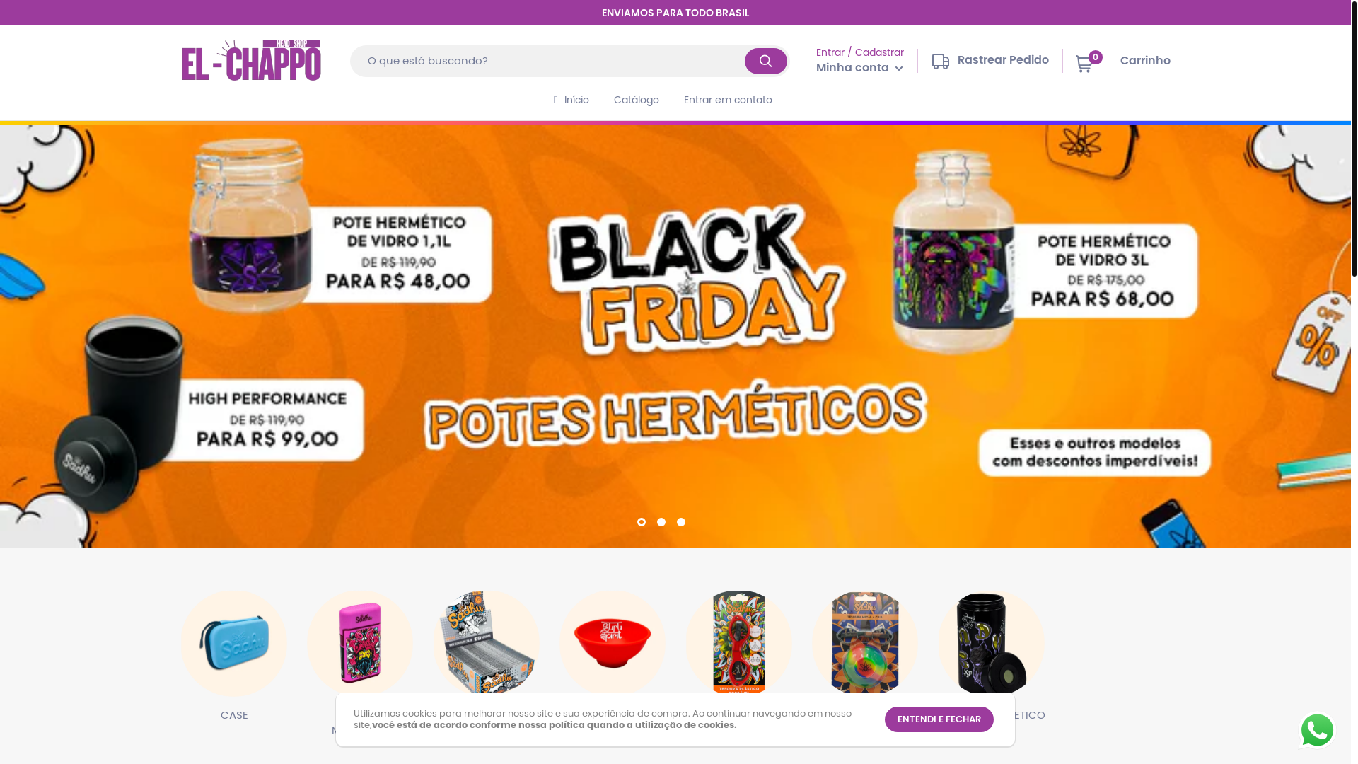 website screenshot of https://elchapoheadshop.shop/