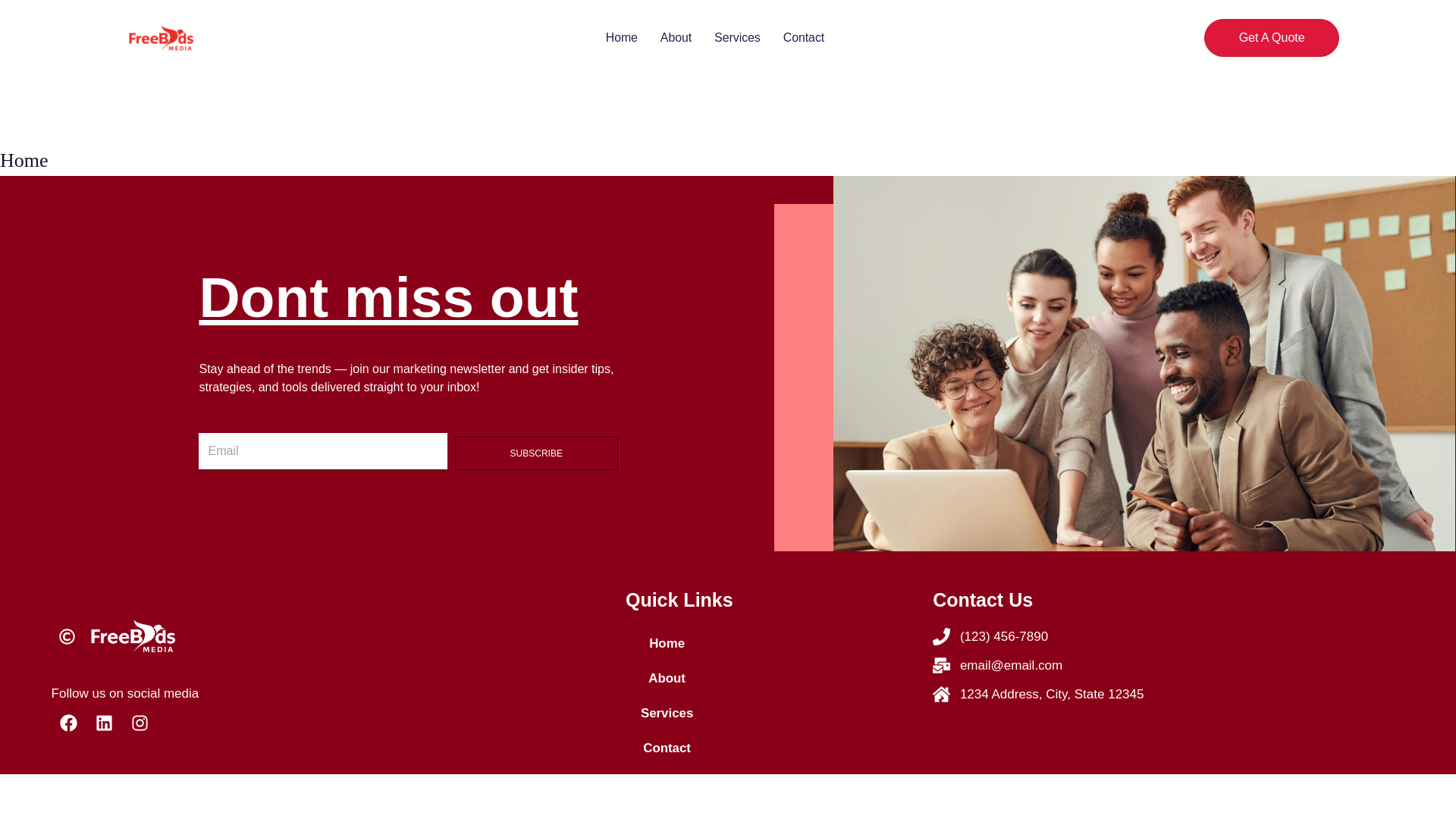 website screenshot of https://freebirdsmediaconcept2.space/