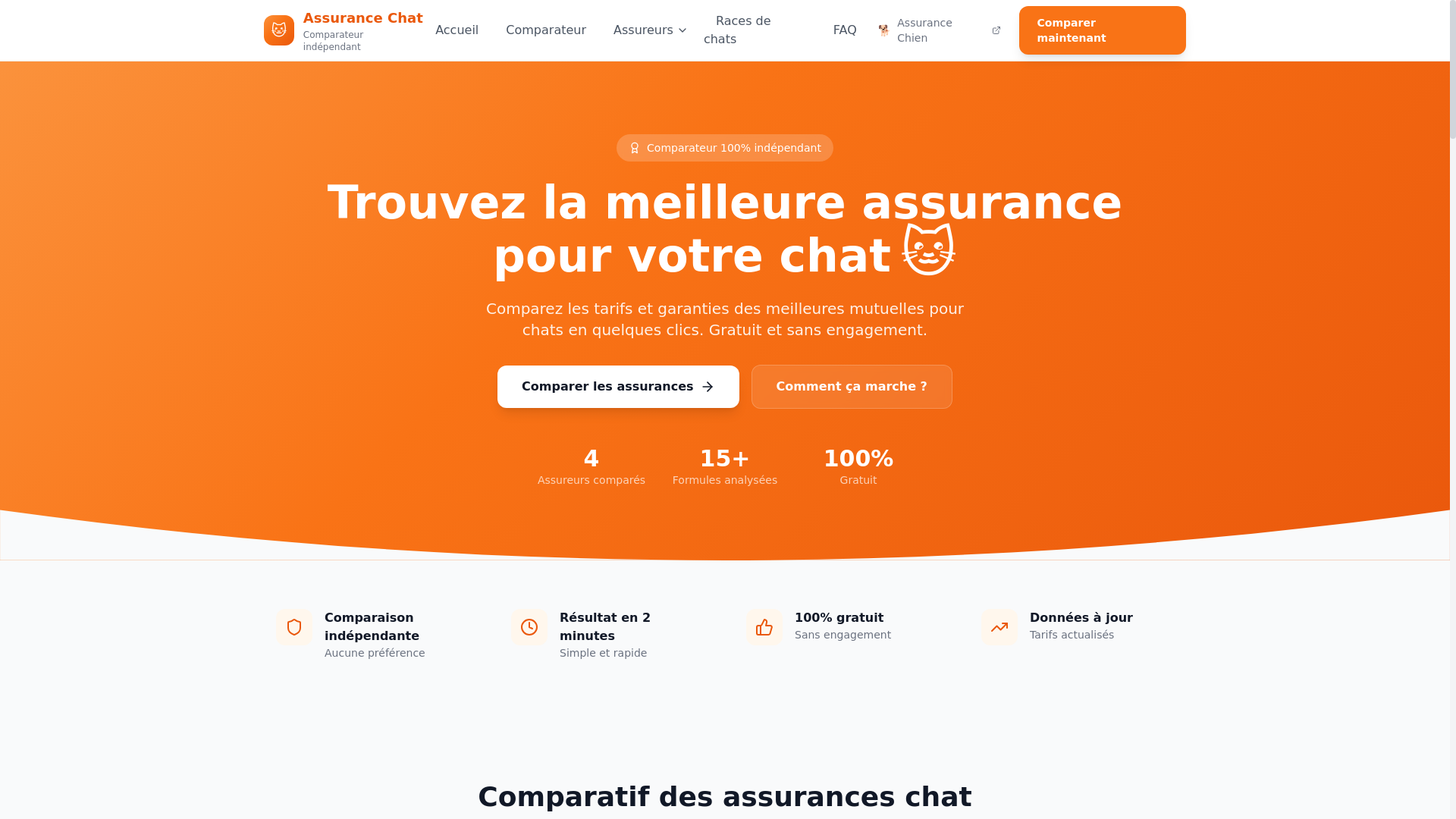 website screenshot of https://comparatif-assurance-chat.fr/