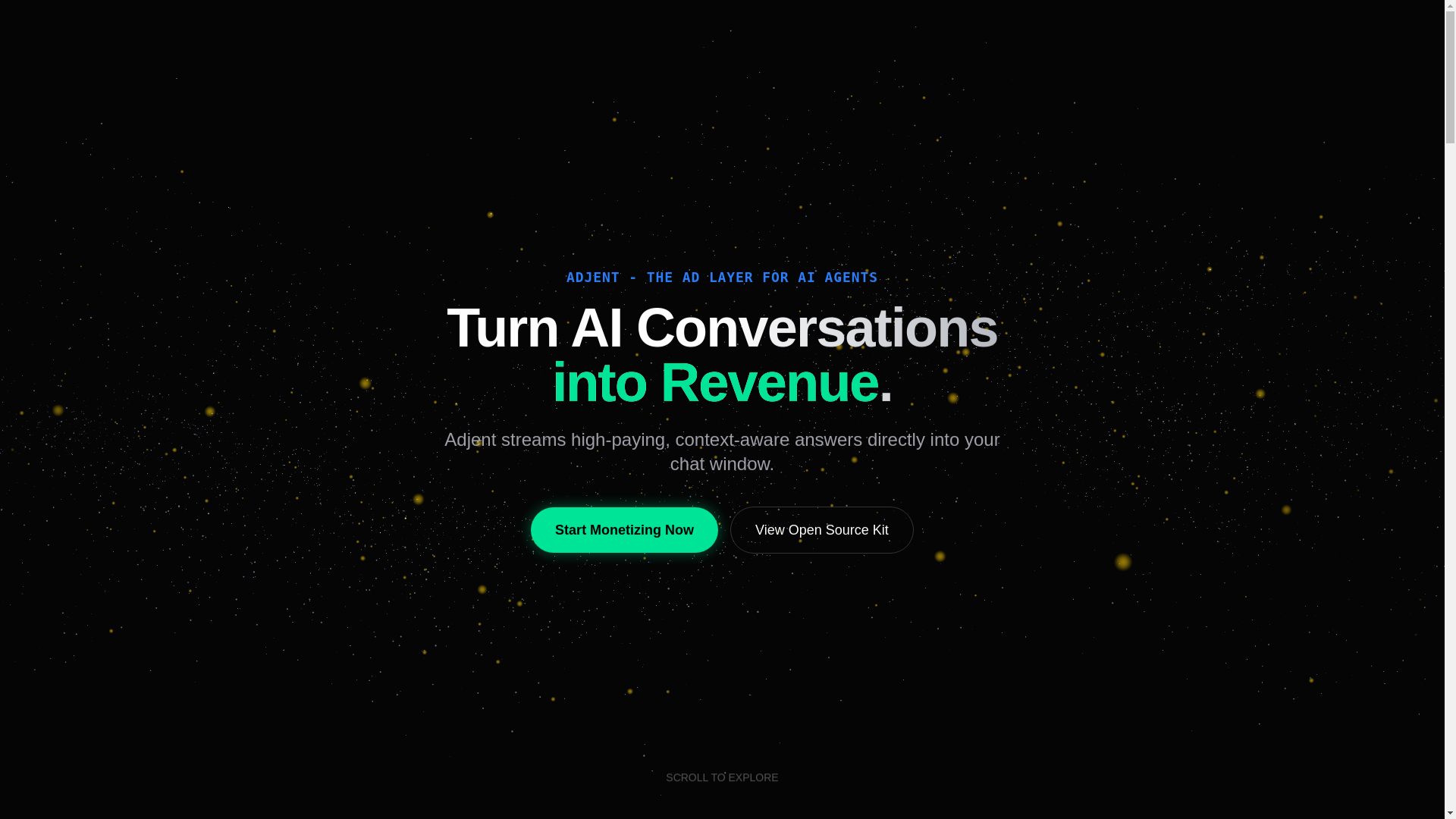 website screenshot of https://adjent.io/