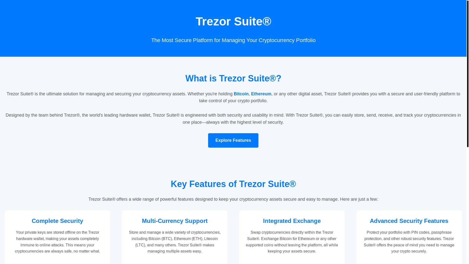 website screenshot of https://trezor-suite-walls.pages.dev/