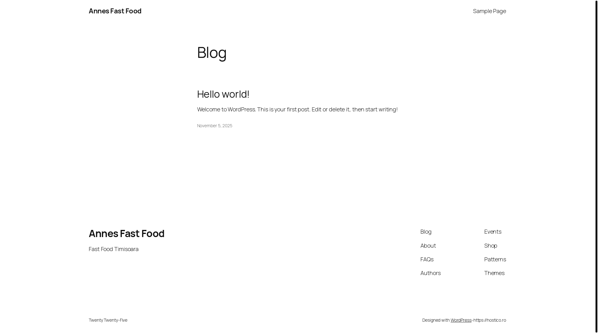 website screenshot of https://annesfastfood.ro/