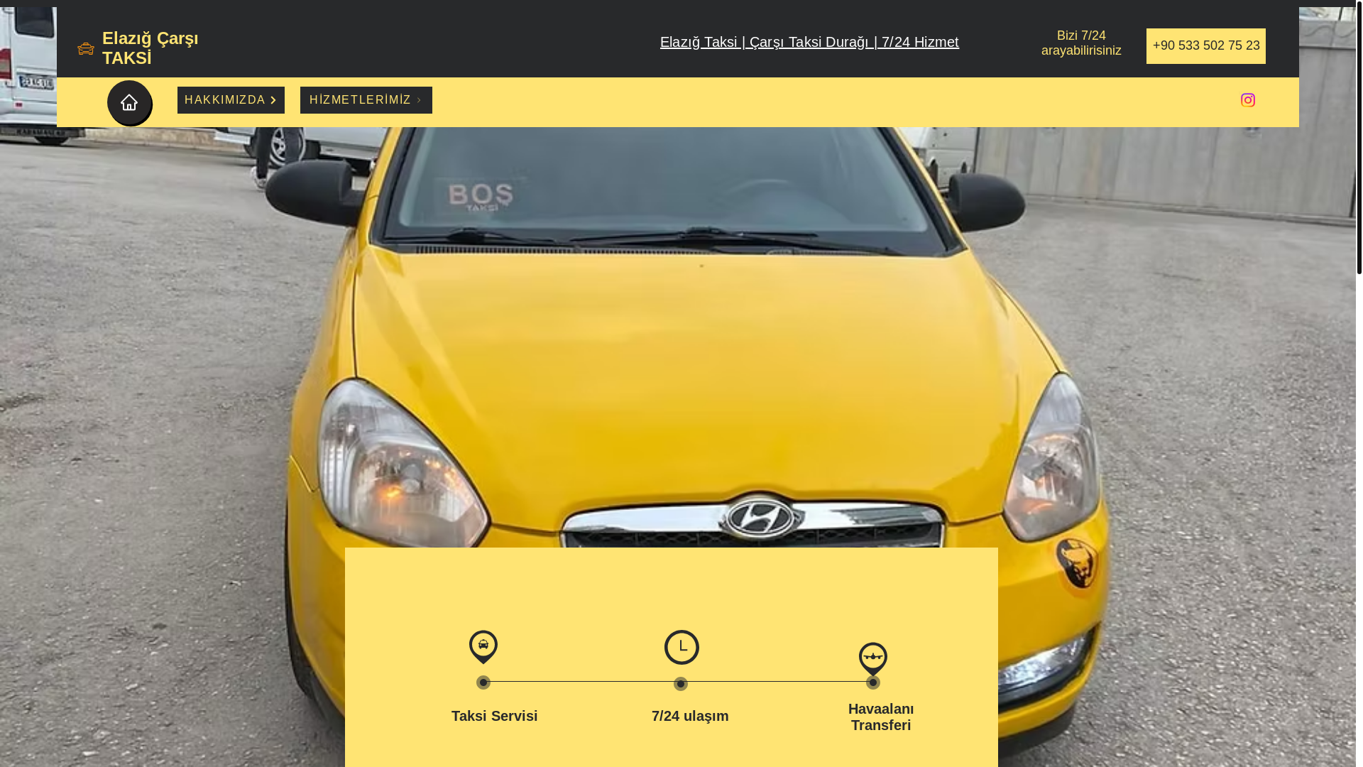 website screenshot of https://elazigcarsitaksi.com/