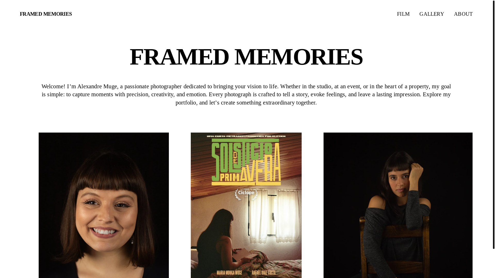 website screenshot of https://framedmemories.org/