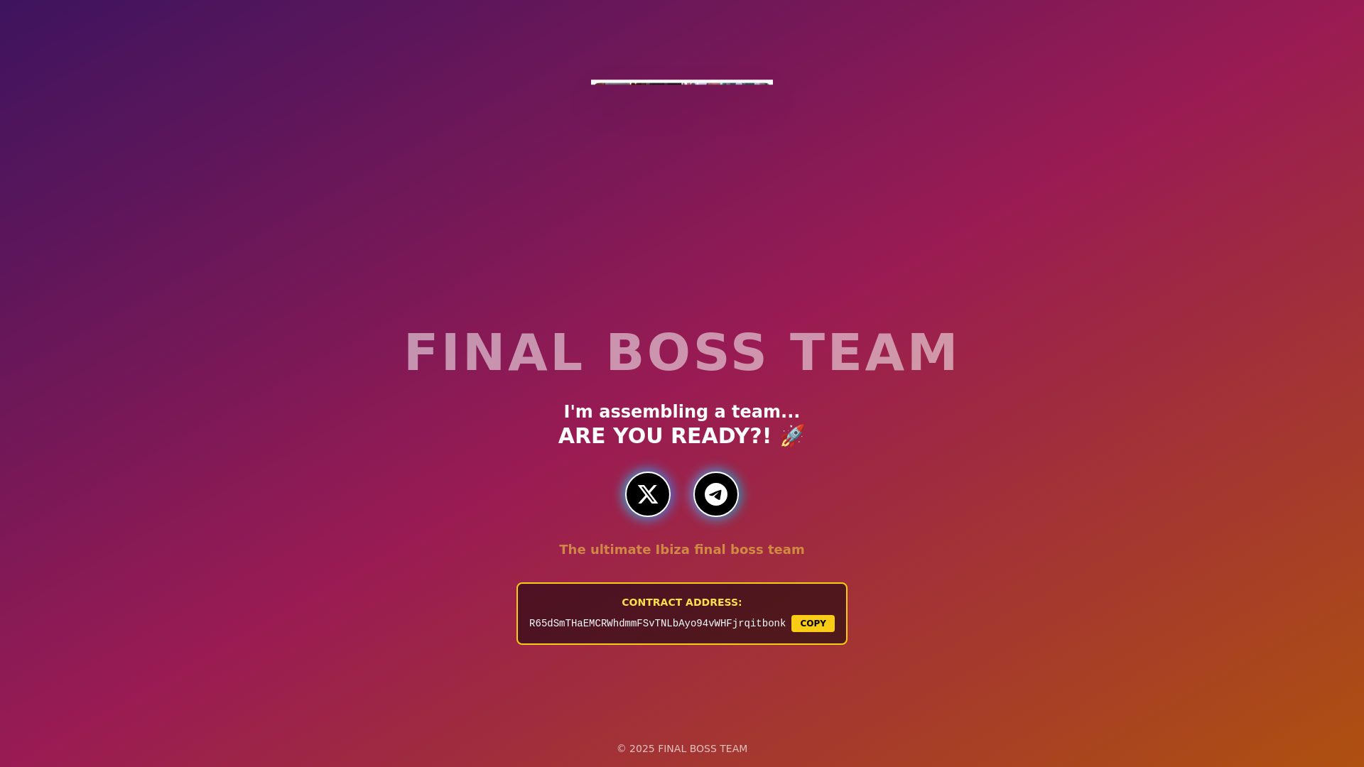 website screenshot of https://finalbossteam.xyz/
