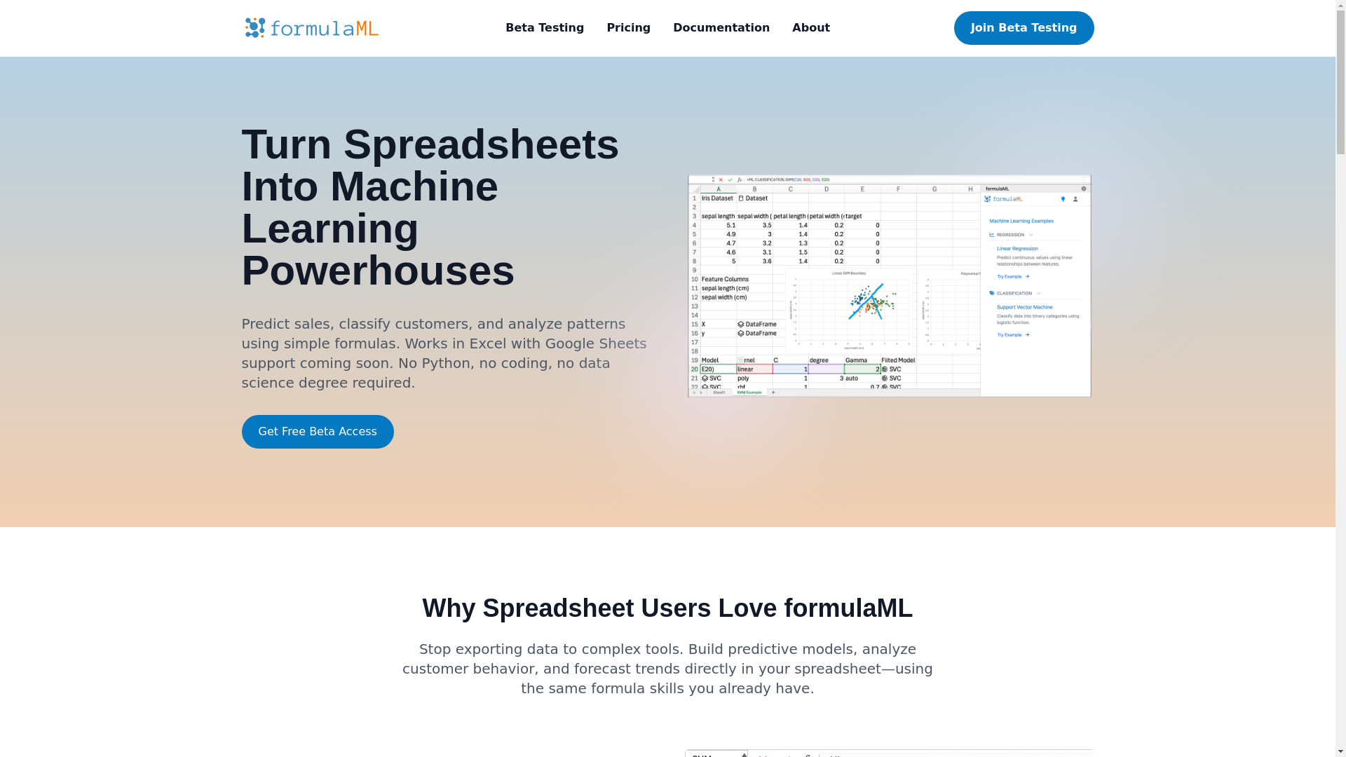website screenshot of https://formulaml-landing.pages.dev/