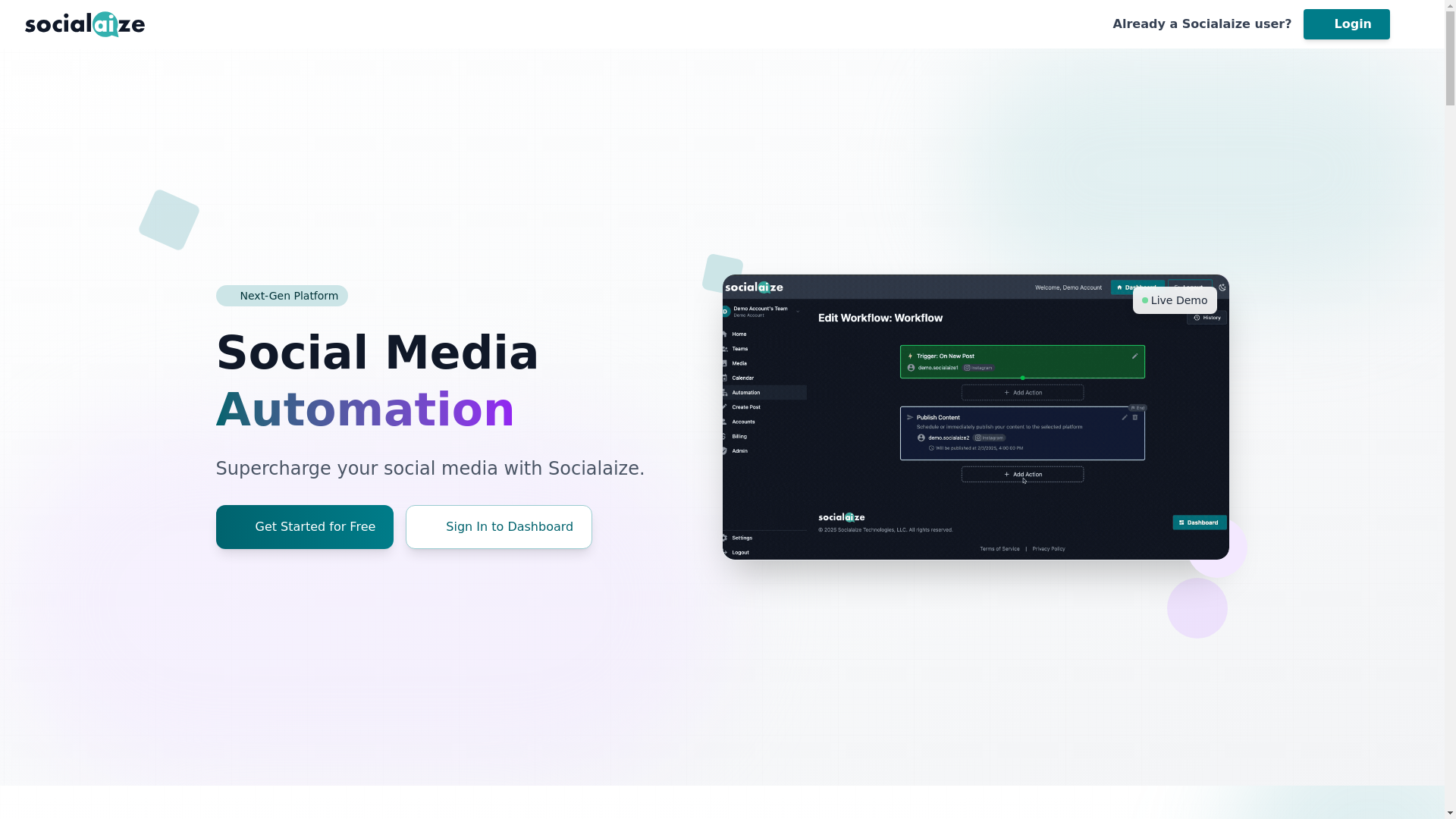 website screenshot of https://socialaize.pages.dev/