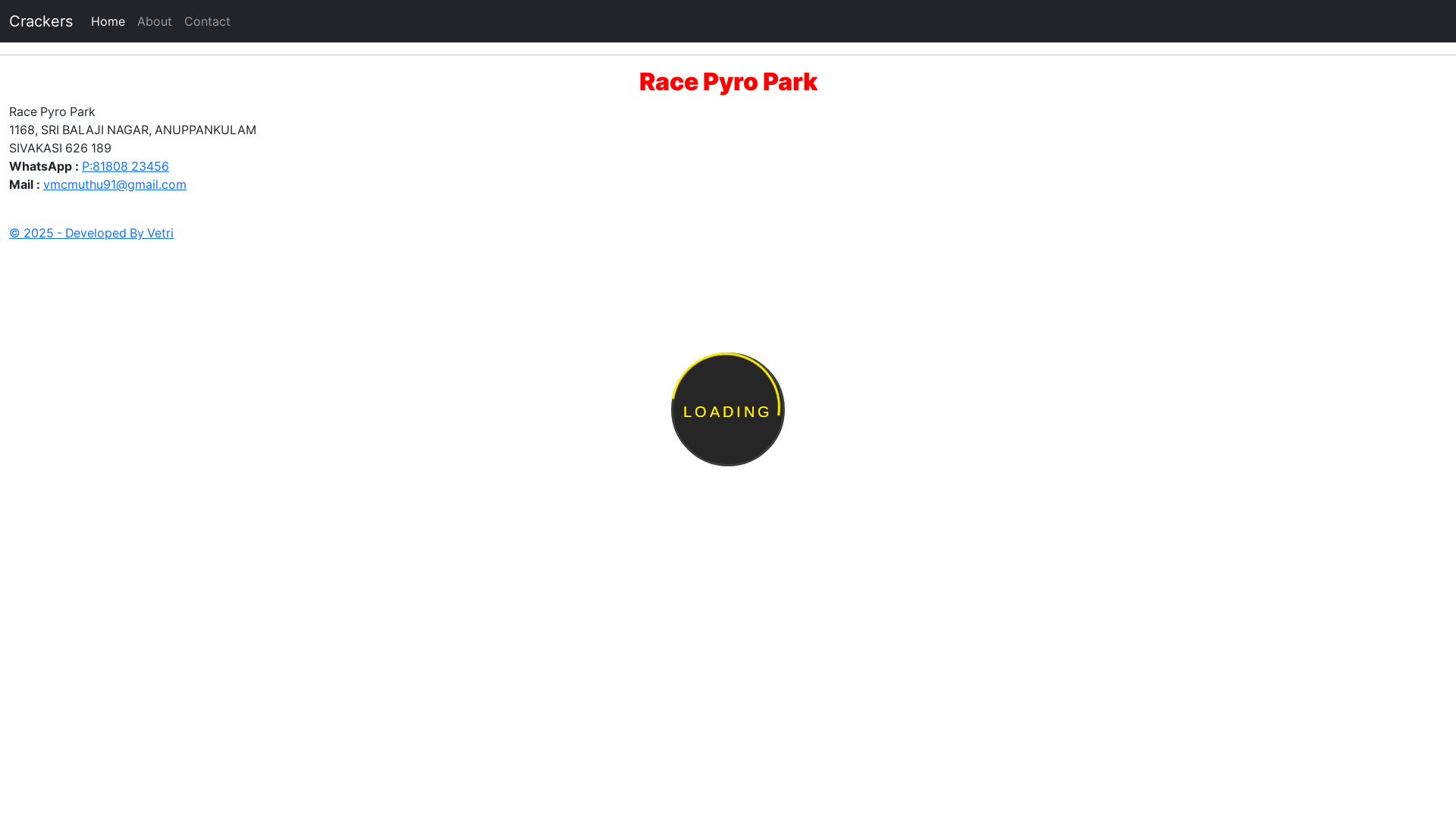 website screenshot of https://racepyropark.com/