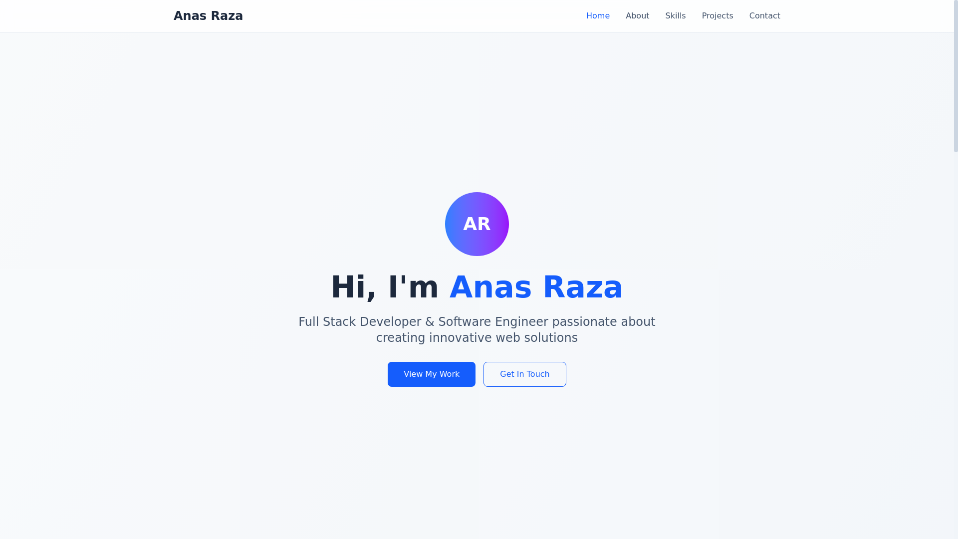 website screenshot of https://anasraza.site/