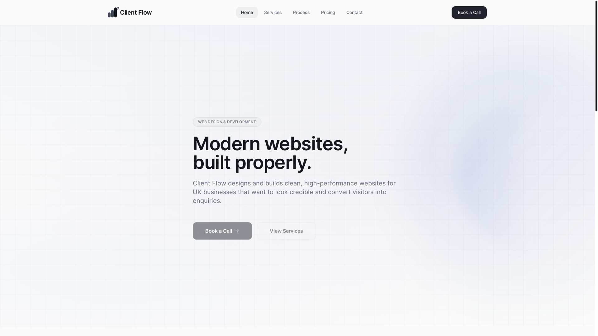 website screenshot of https://clientflowweb.com/