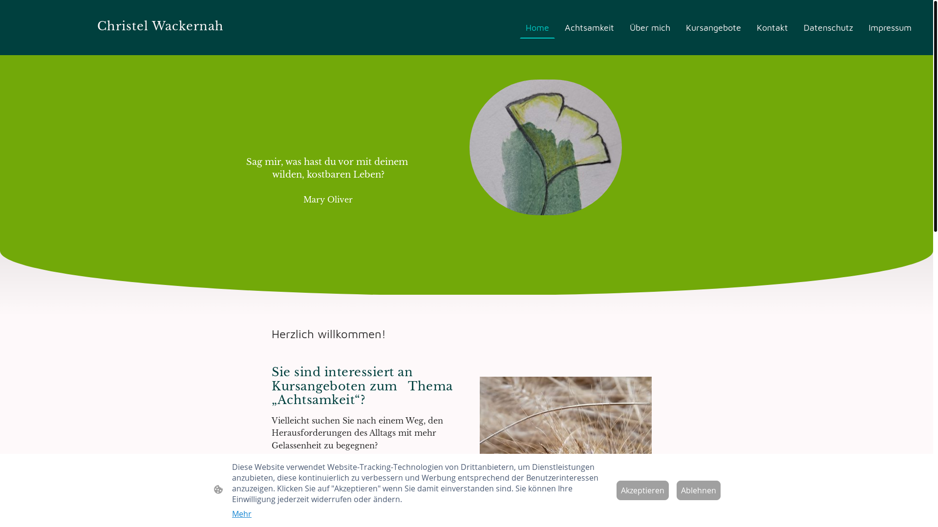 website screenshot of https://achtsamkeit-wackernah.de/