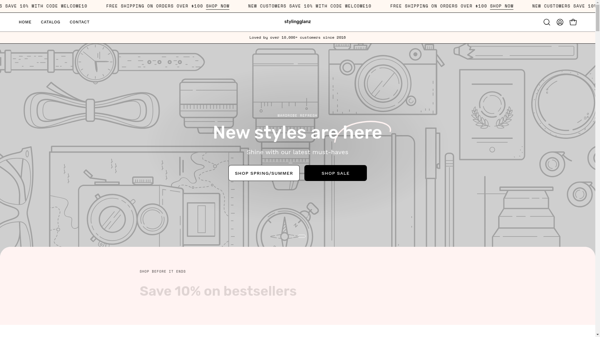 website screenshot of https://stylingglanz.shop/