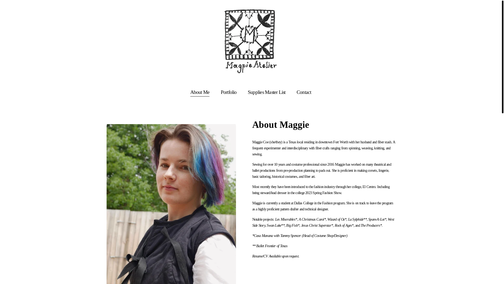 website screenshot of https://maggie-coe.com/