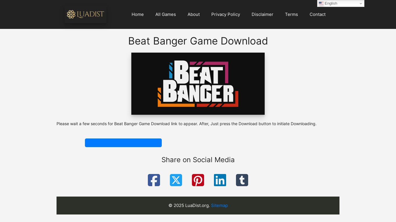 website screenshot of https://luadist.org/beat-banger/download/1/