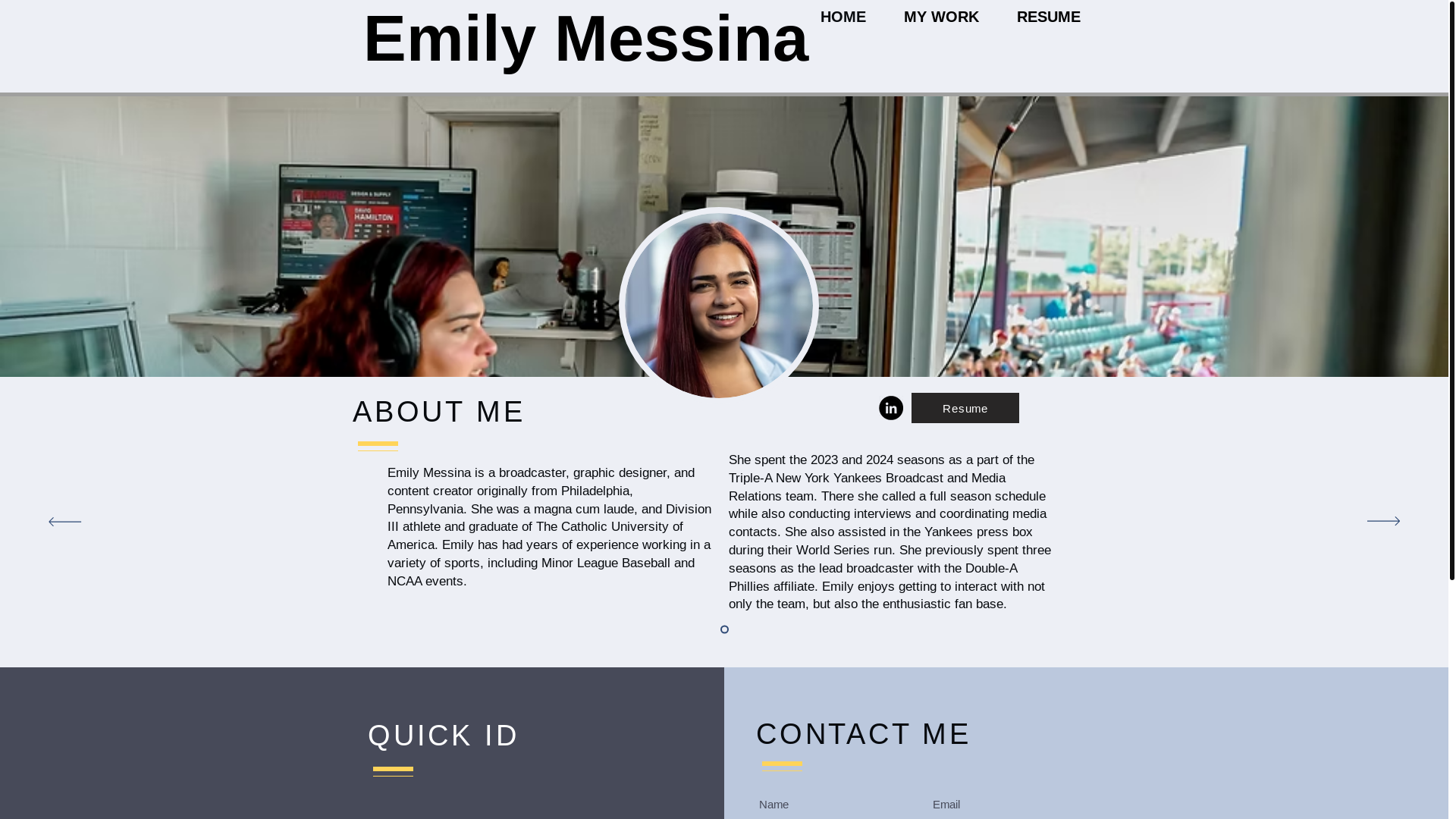 website screenshot of https://emilymessina.net/