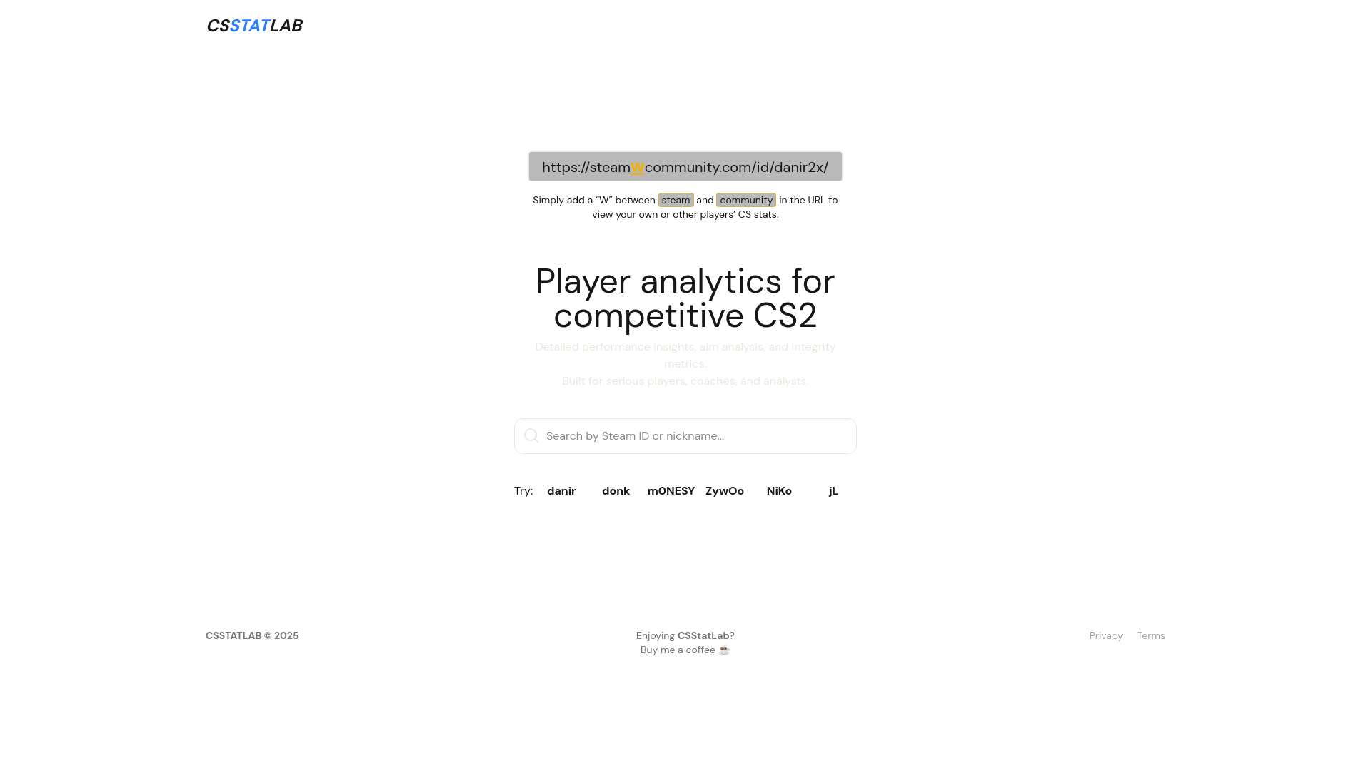 website screenshot of https://csstatlab.com/