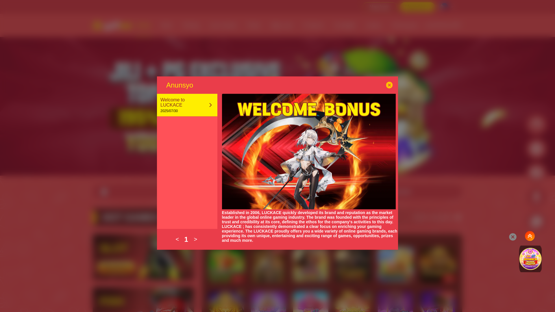 website screenshot of https://luckaceyy.com/