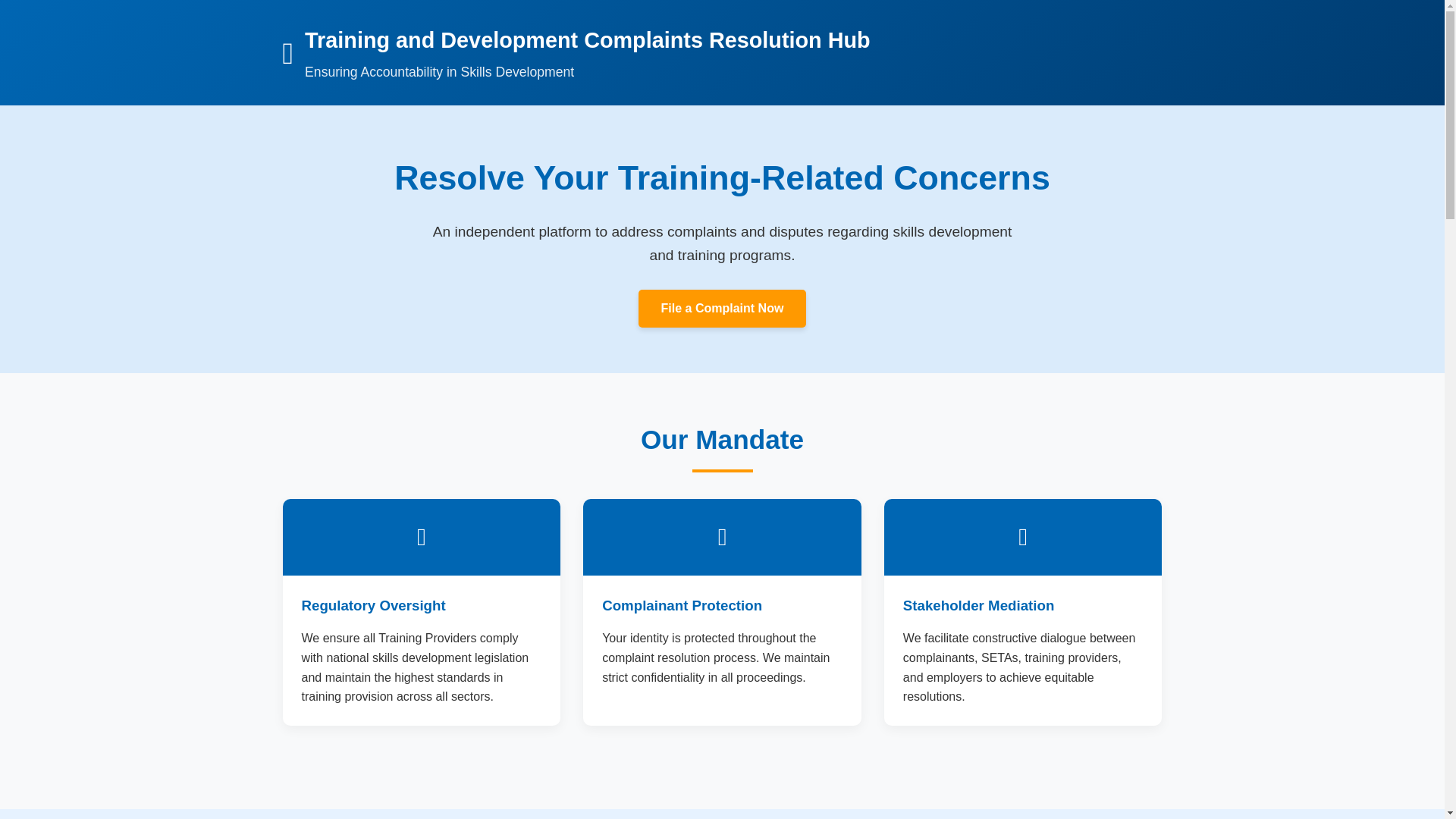 website screenshot of https://satrainingauthority.org.za/