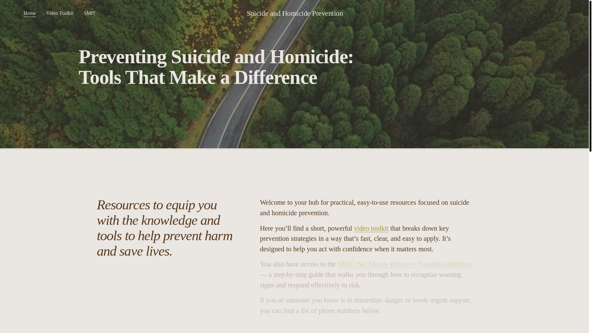 website screenshot of https://suicideandhomicideprevention.com/