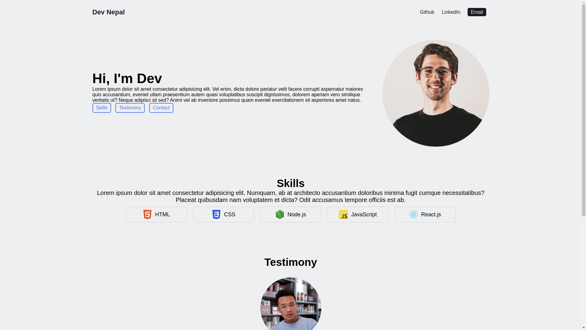 website screenshot of https://devnepal.me/