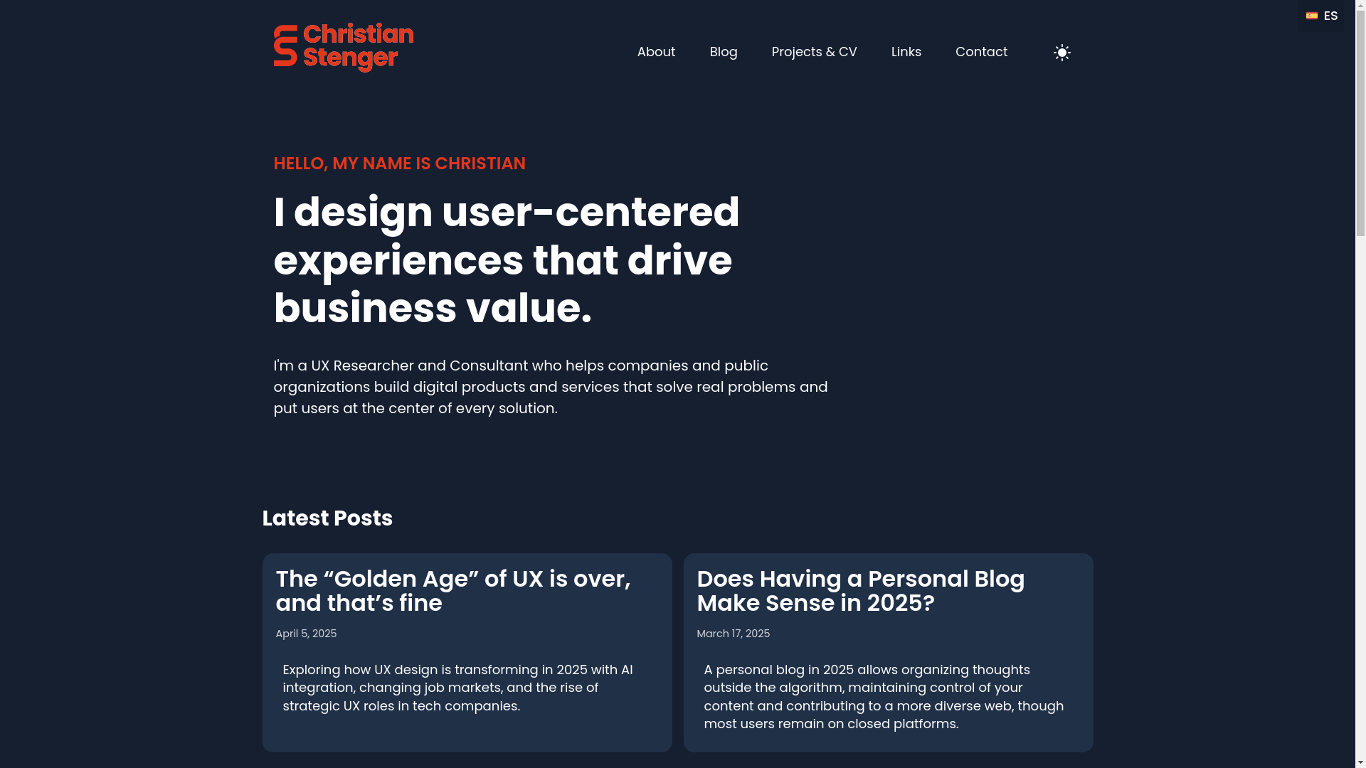 website screenshot of https://christenger-com.pages.dev/