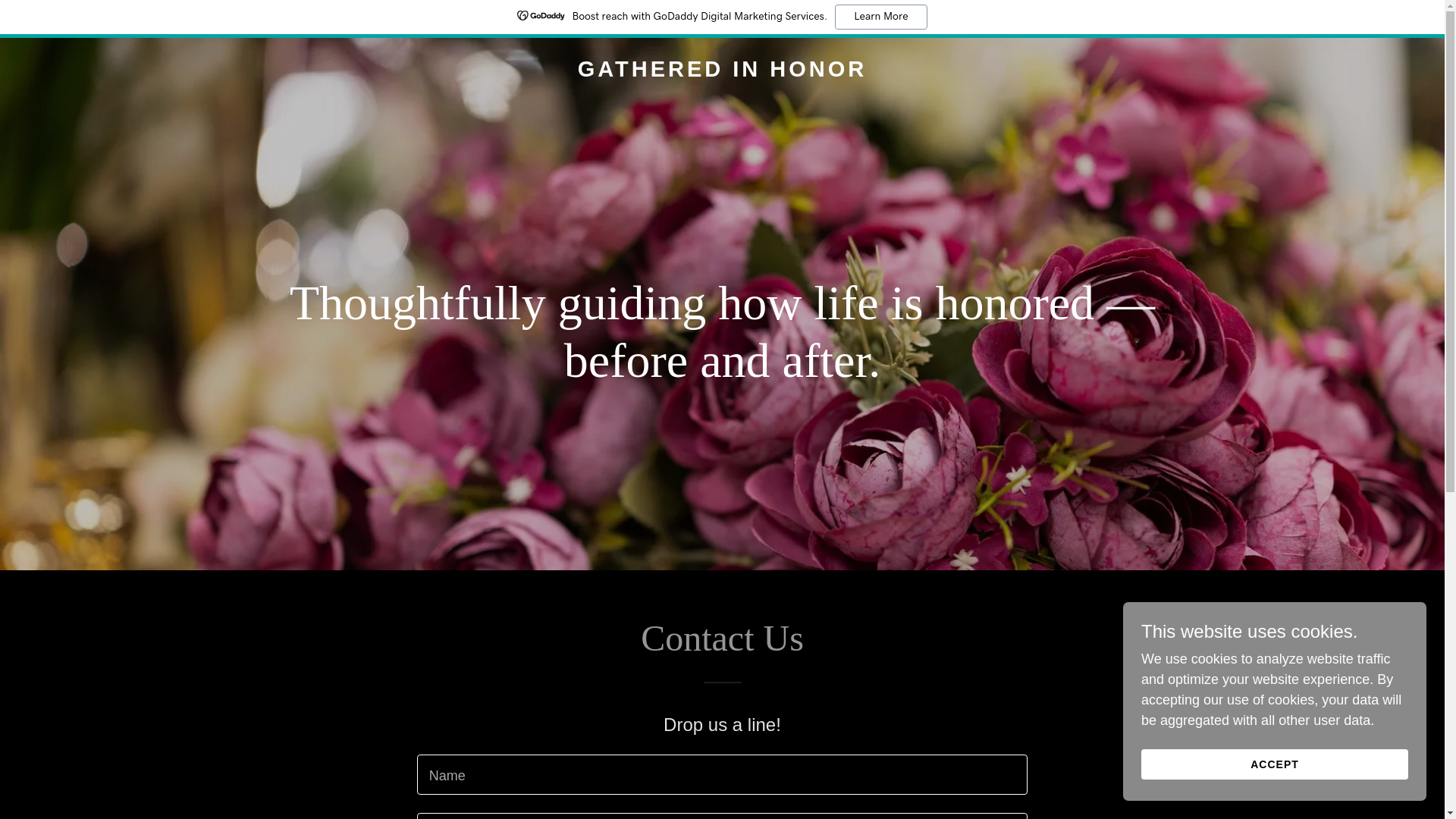website screenshot of https://gatheredinhonor.com/