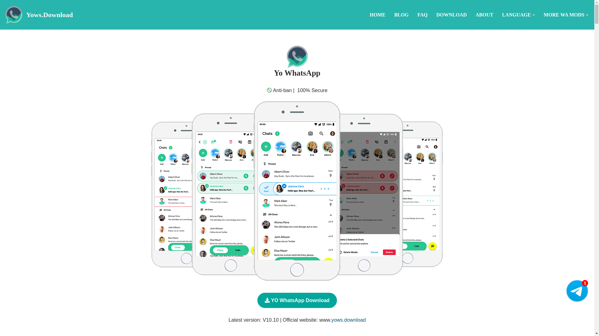 website screenshot of https://yows.download