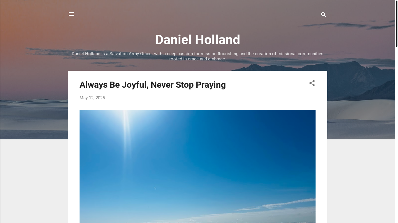 website screenshot of https://cptdanholland.blogspot.com/