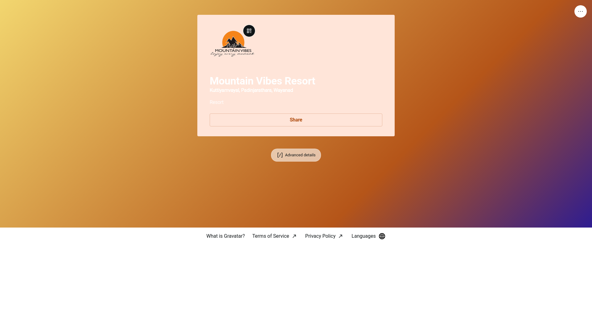 website screenshot of https://mountainvibesresort.live/