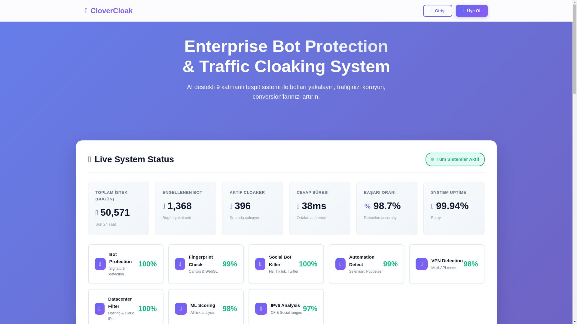 website screenshot of https://clovercloack.com/