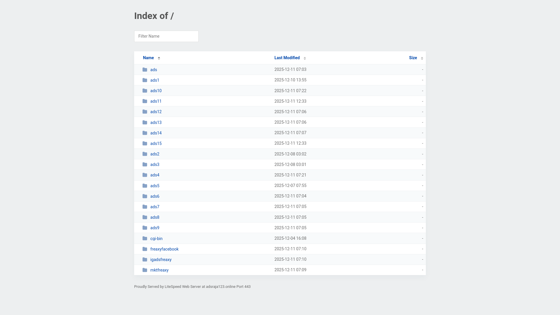 website screenshot of https://adsraja123.online/
