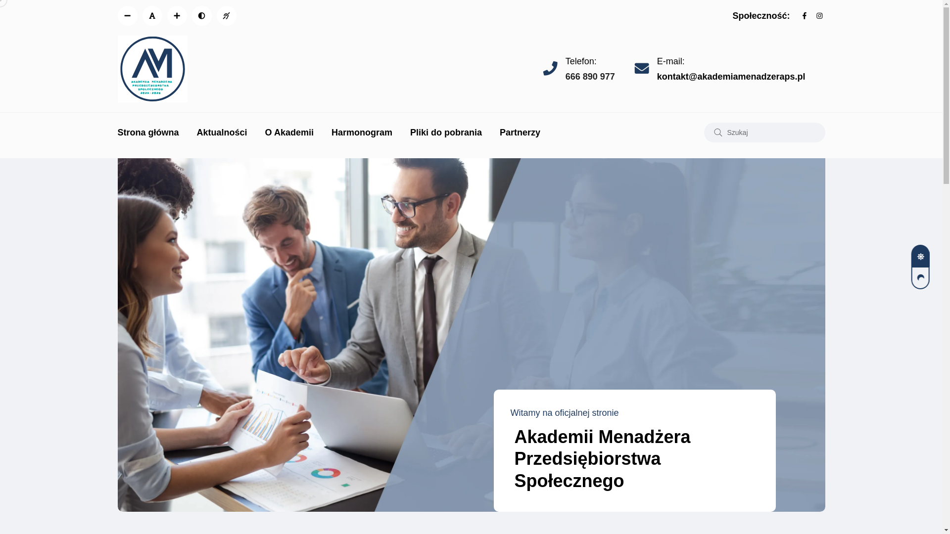 website screenshot of https://akademiamenadzeraps.pl/