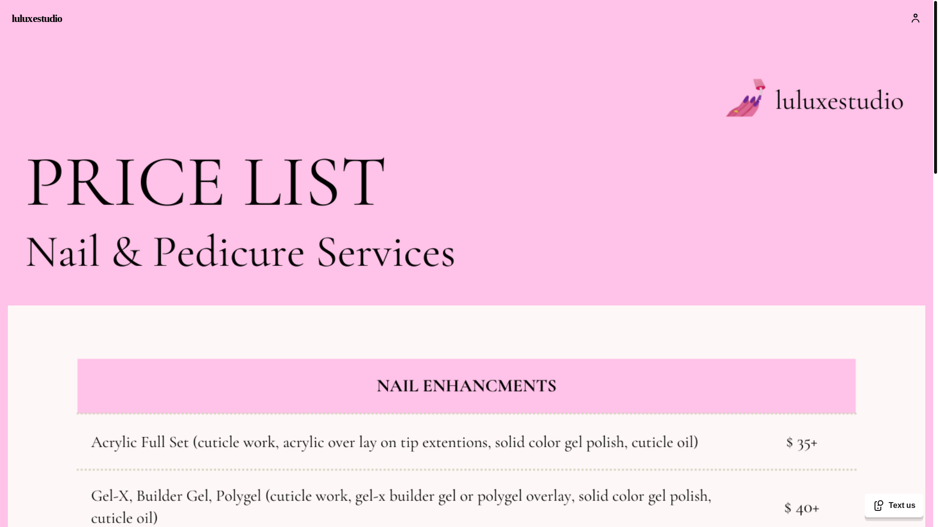 website screenshot of https://luluxestudio.com/