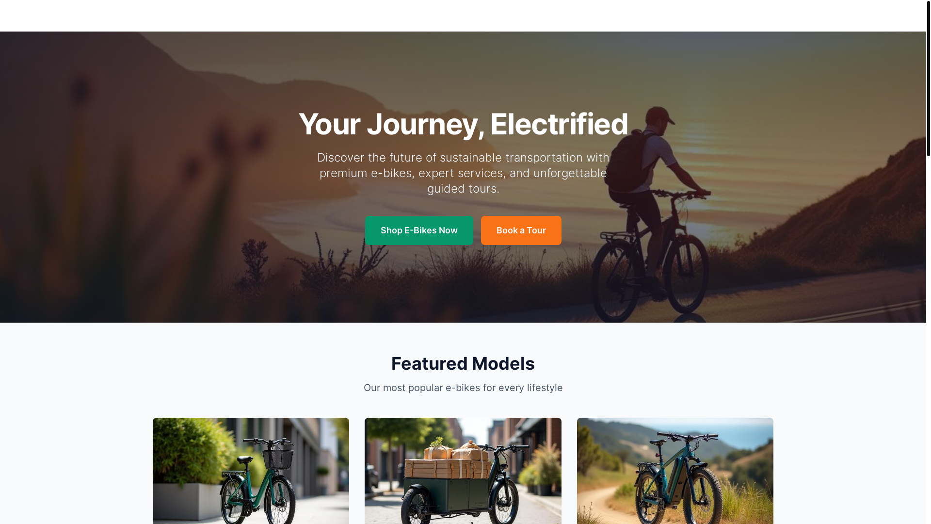website screenshot of https://electricbikehub.click/