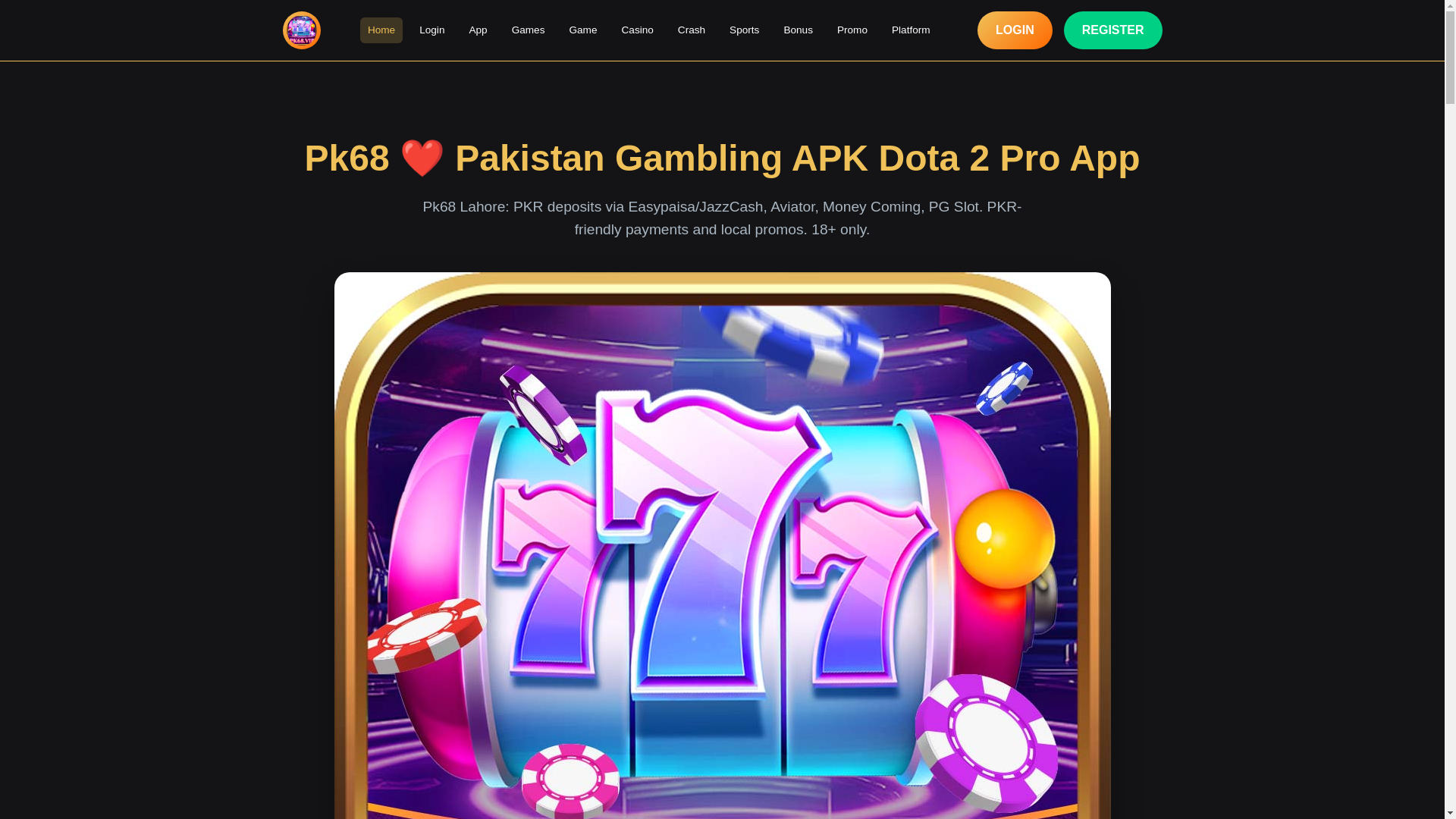 website screenshot of https://pk68slots.com/